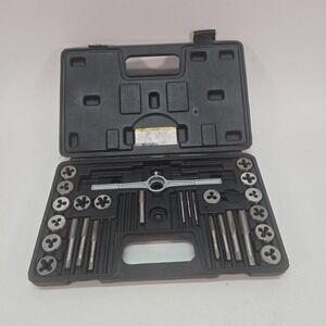 Pittsburgh Metric 40Pc Carbon Steel Tap & Die Set 35407 Incomplete with Case